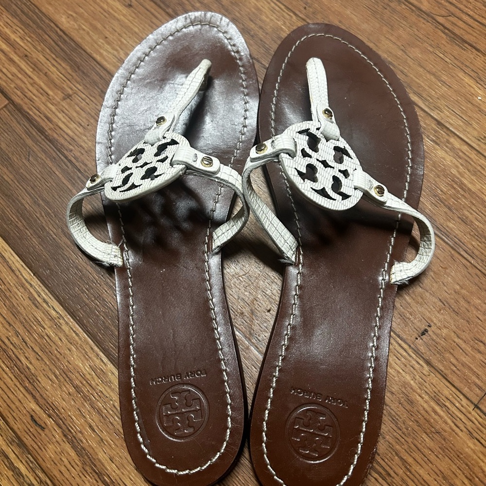 Tory Burch Miller Block Heel Sandals 50mm SZ 9 - Picture 2 of 4